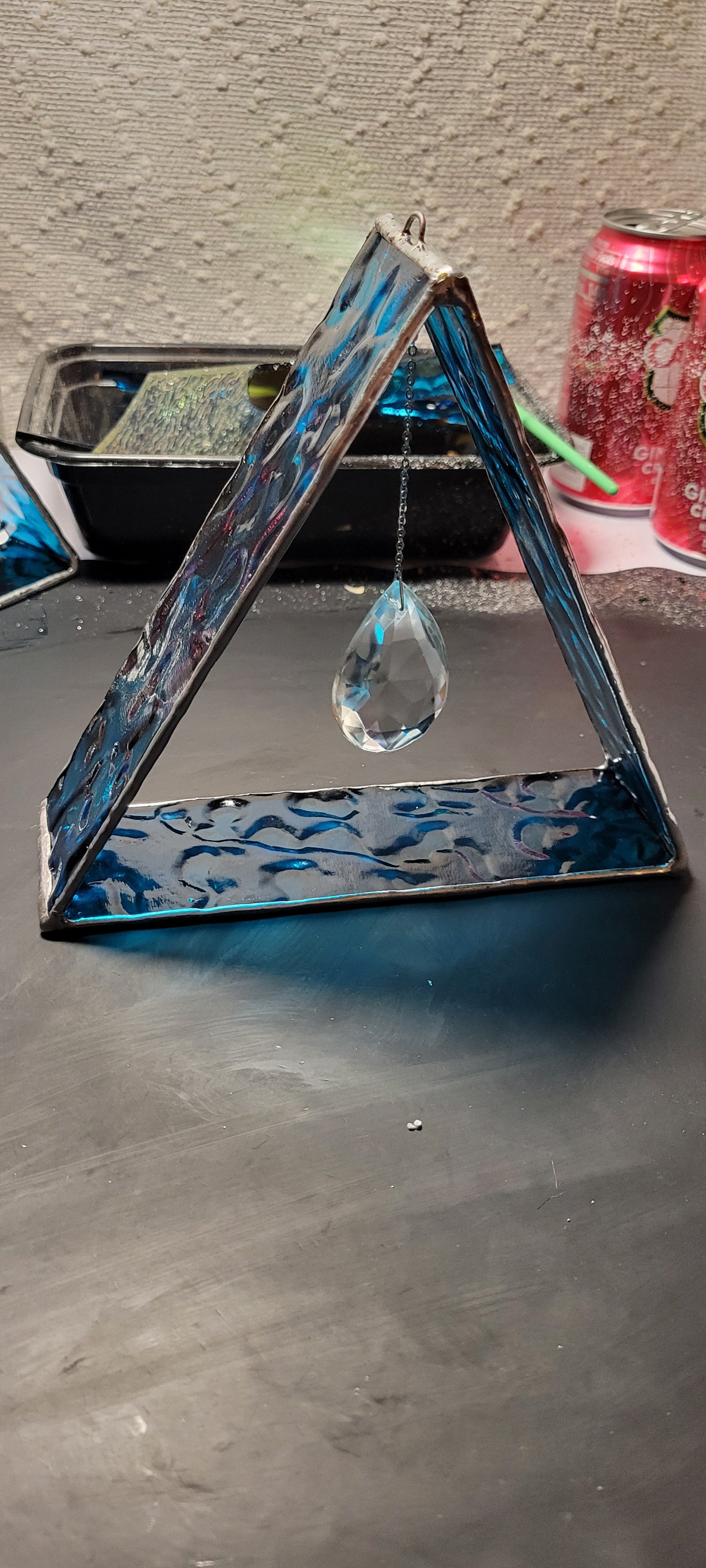 Large Blue Suncatcher with Crystal